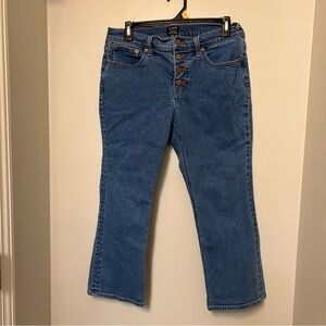 J. Crew Mid Rise Flare Crop Jeans Medium Wash Women's Size 29 P